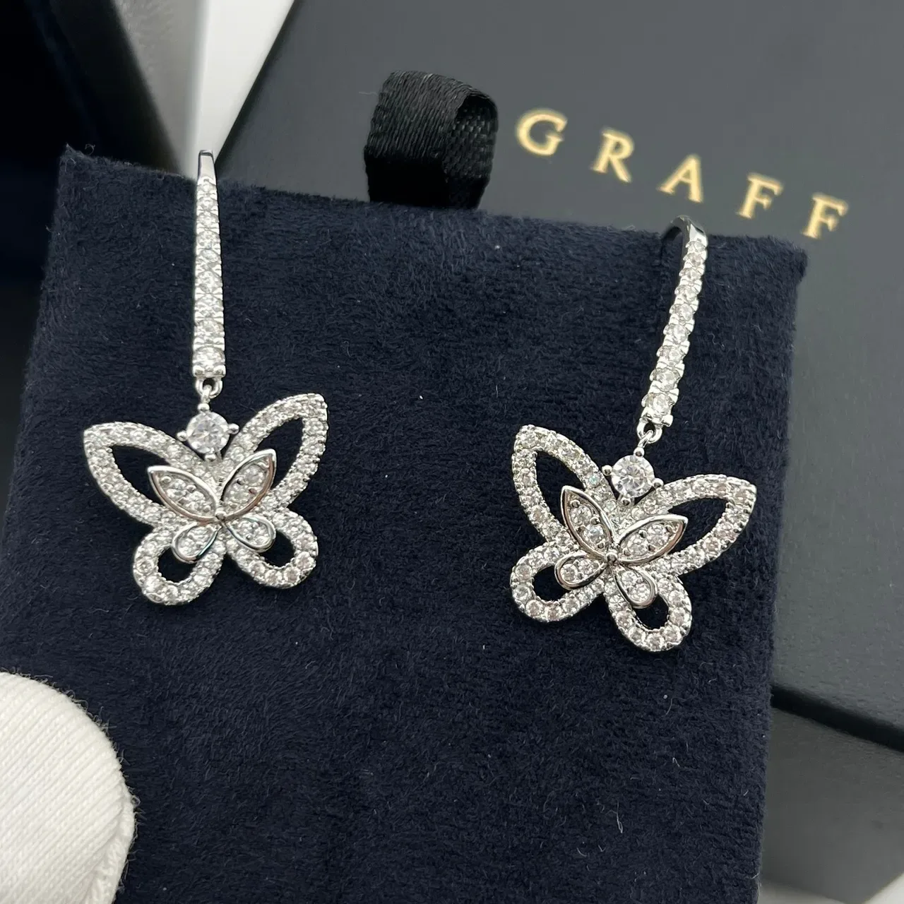 Graff Butterfly Pavé Crystal Dangling Earrings 3