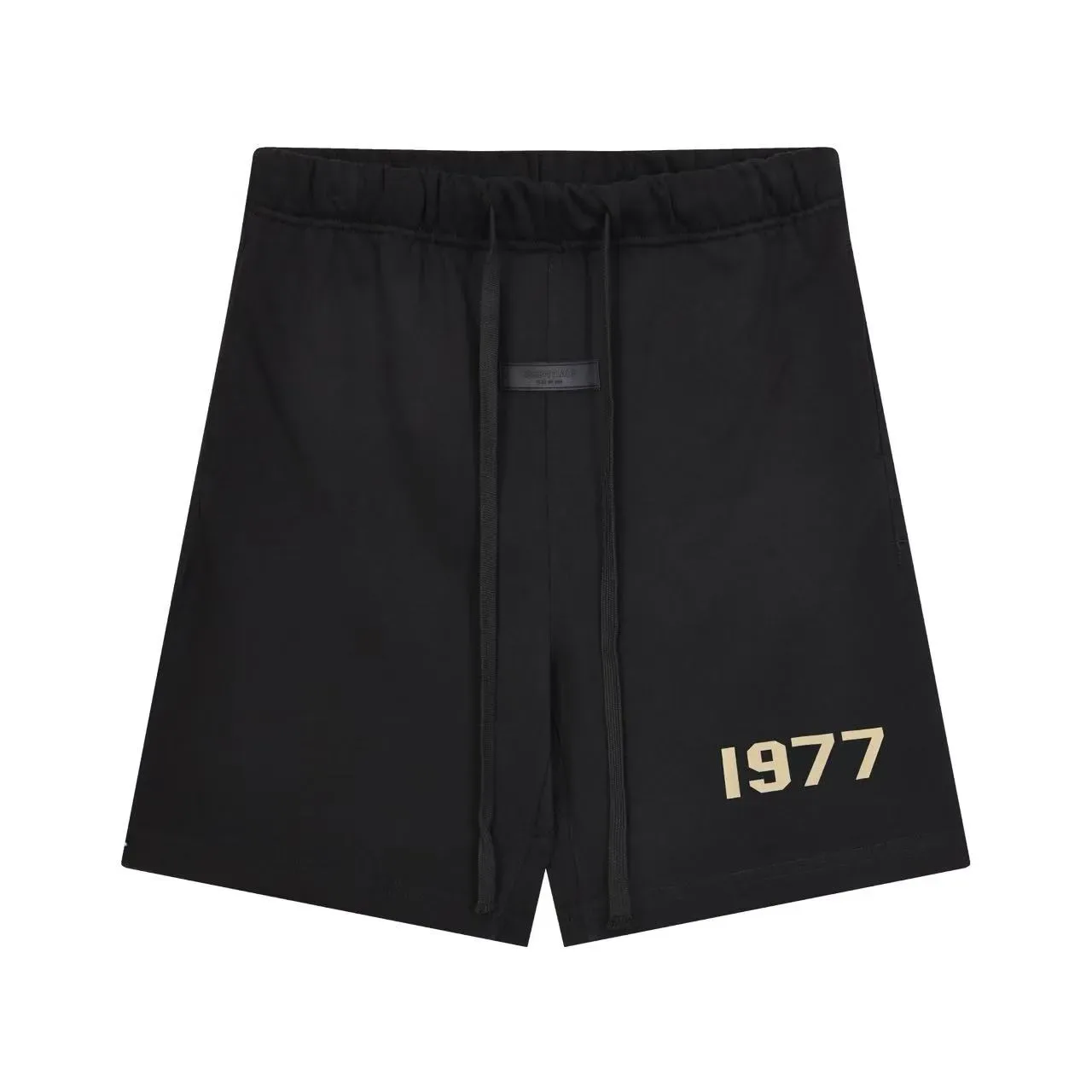Gray Black Drawstring Waist Side-Printed Numeric Logo Shorts 2