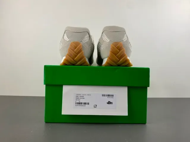 Gray Suede and Mesh Retro Runner Sneakers 17