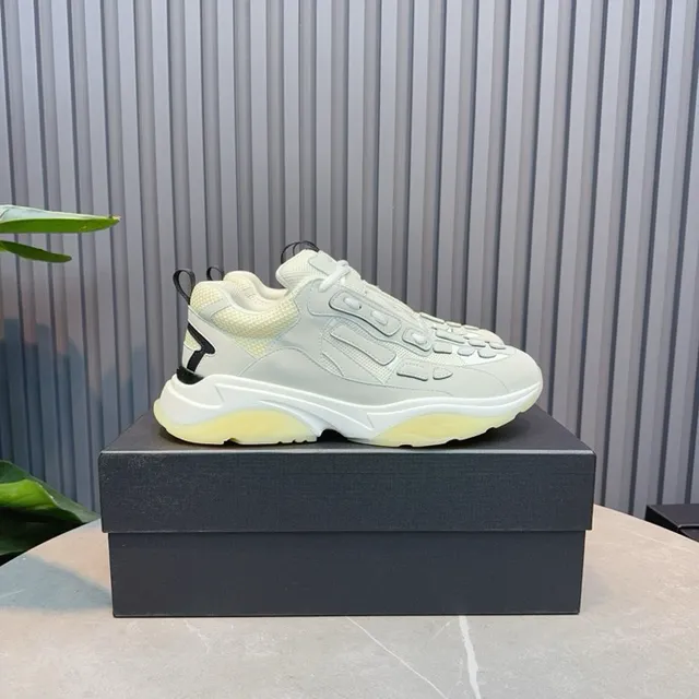Gray Yellow Oversized Silhouette Segmented Cage Overlays Chunky Sneakers 9