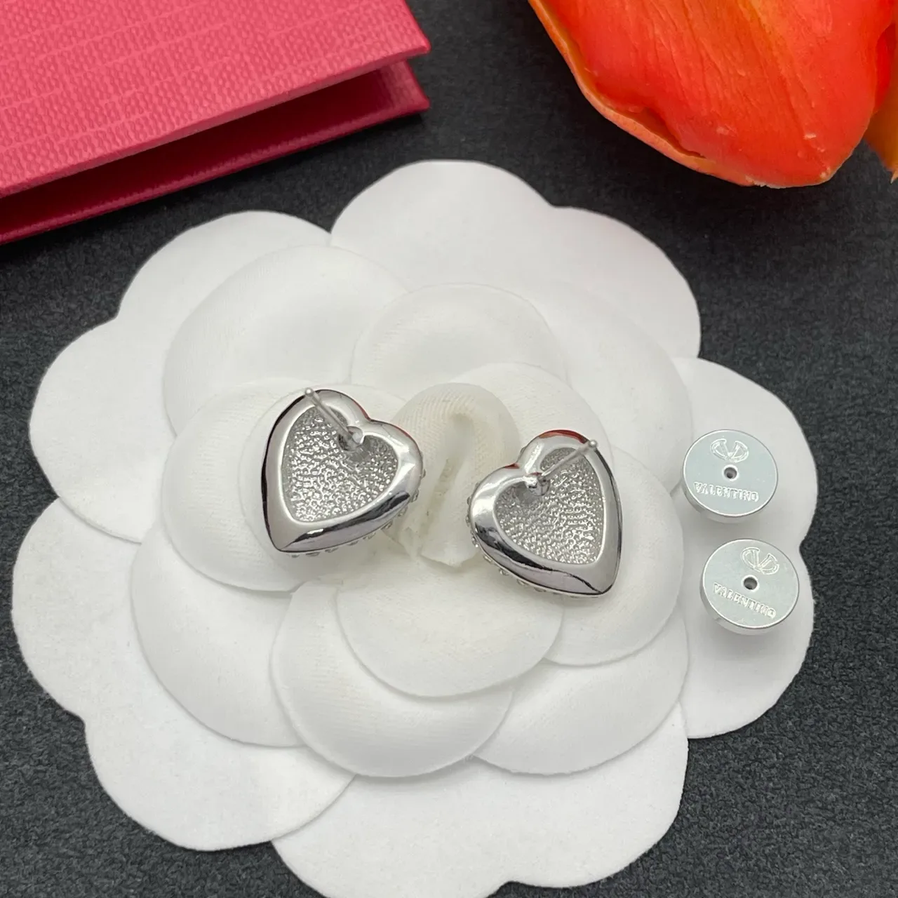 Heart-Shaped Pavé-Crystal Monogram Stud Earrings 3