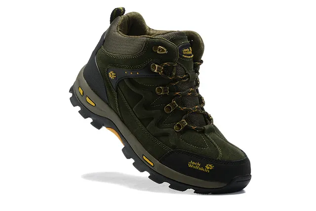 Jack Wolfskin Olive Green and Black Hiking Boots 9