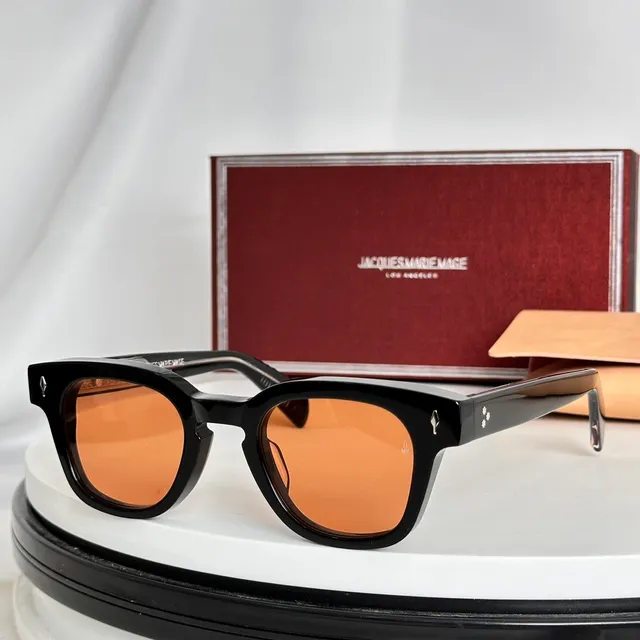 Jacques Marie Mage Rectangular Tortoiseshell Amber Mirrored Sunglasses 3