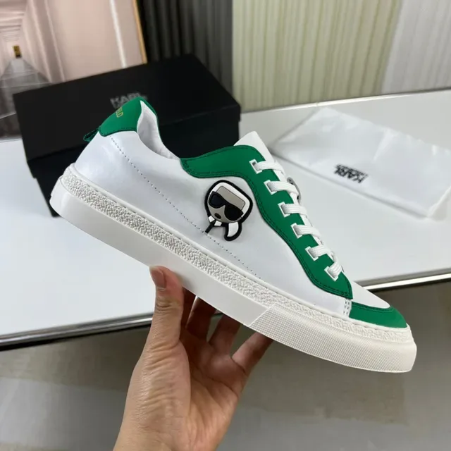 Karl Lagerfeld Karl Logo أبيض وأخضر أسلوب حياة رياضية 4
