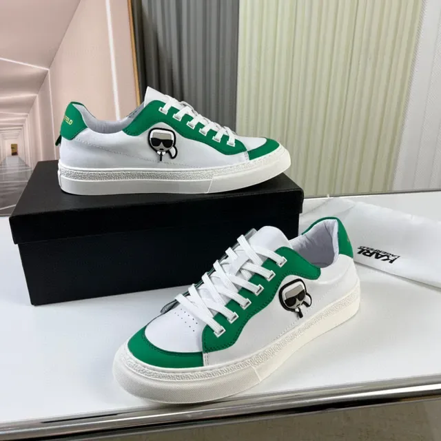 Karl Lagerfeld Karl Logo أبيض وأخضر أسلوب حياة رياضية 7