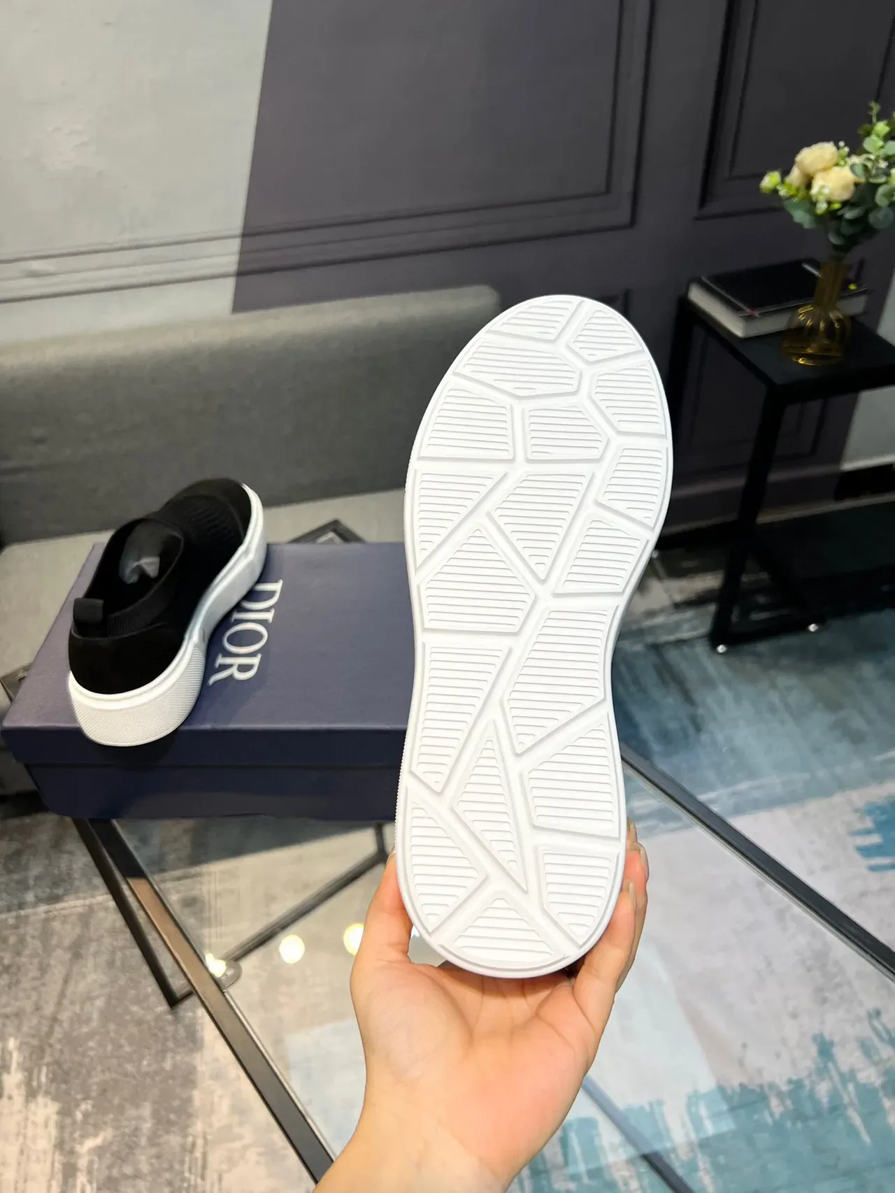 Knit and Suede Slip-On Platform Sneaker 7