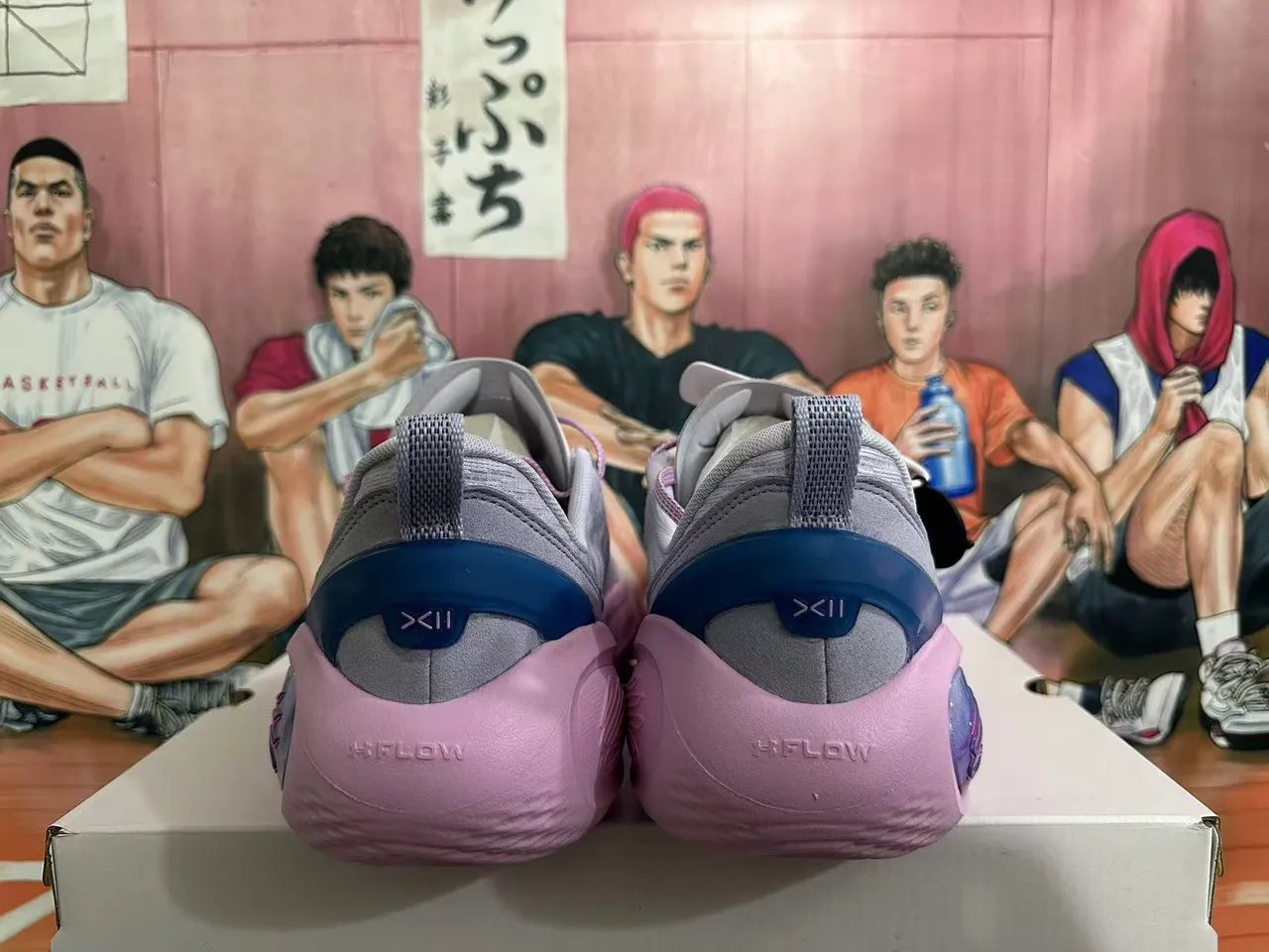 Li-Ning Nuage Gris Rose Tricot Supérieur Translucide Gradiente Unité Talon Chaussures de Basketball 2