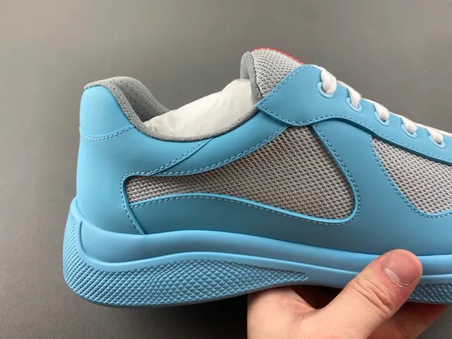 Light Blue and Gray Mesh Panel Lifestyle Sneaker 3