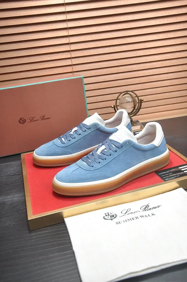Light Blue Suede Low-Top Lifestyle Sneaker 4
