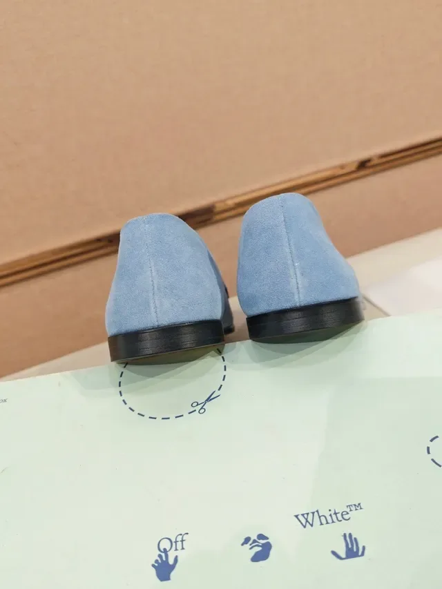Light Blue Suede Penny Strap Loafer 3