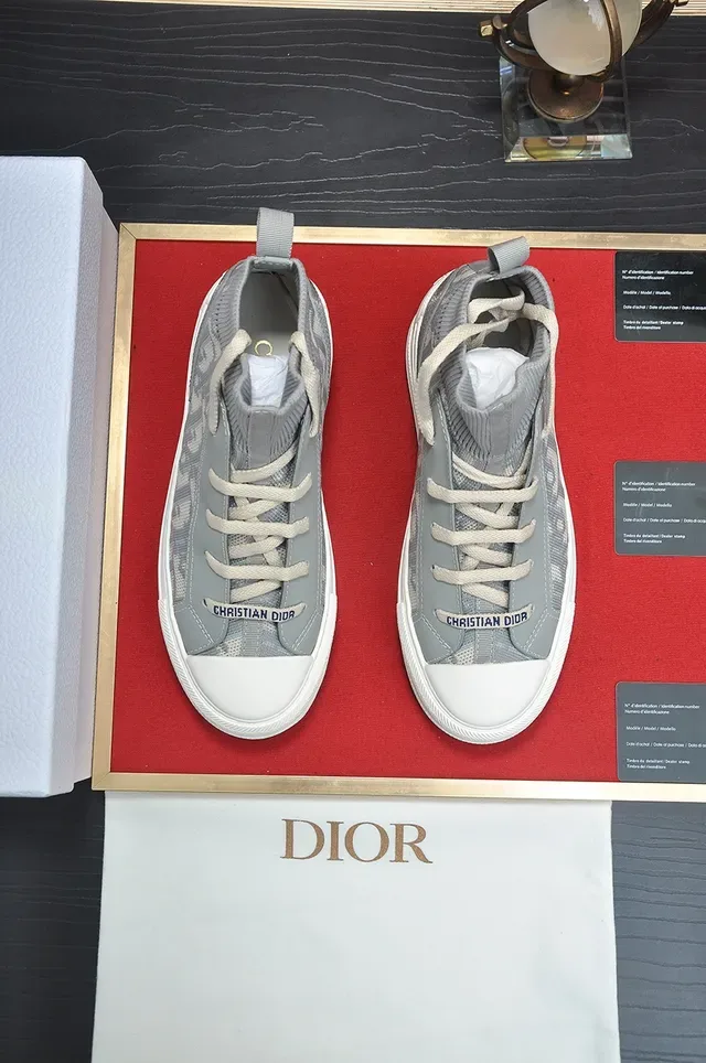 Light Gray Monogram Knit High-Top Platform Sneaker 5