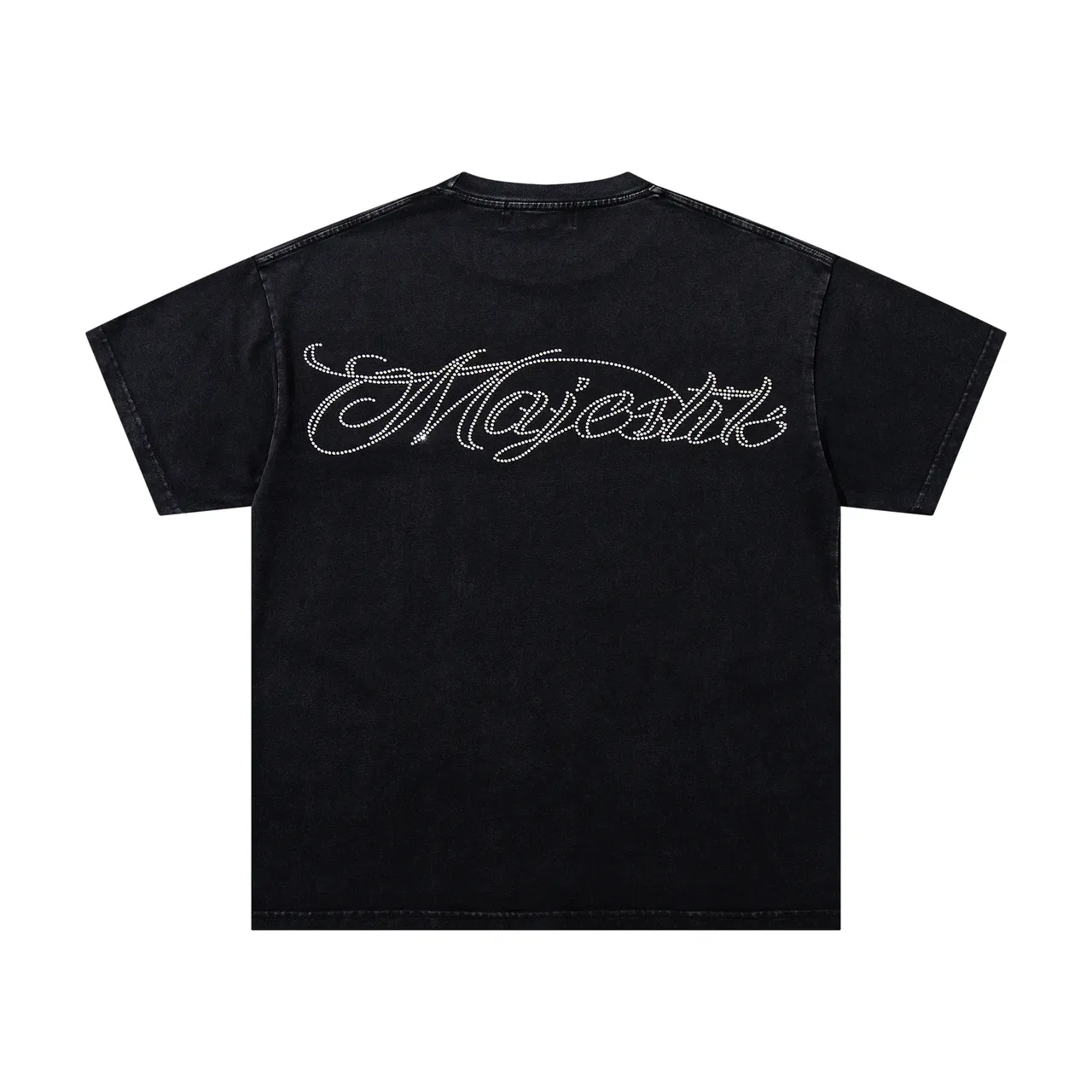 MAJESTIK Graphic Print Oversized Black T-Shirt 3