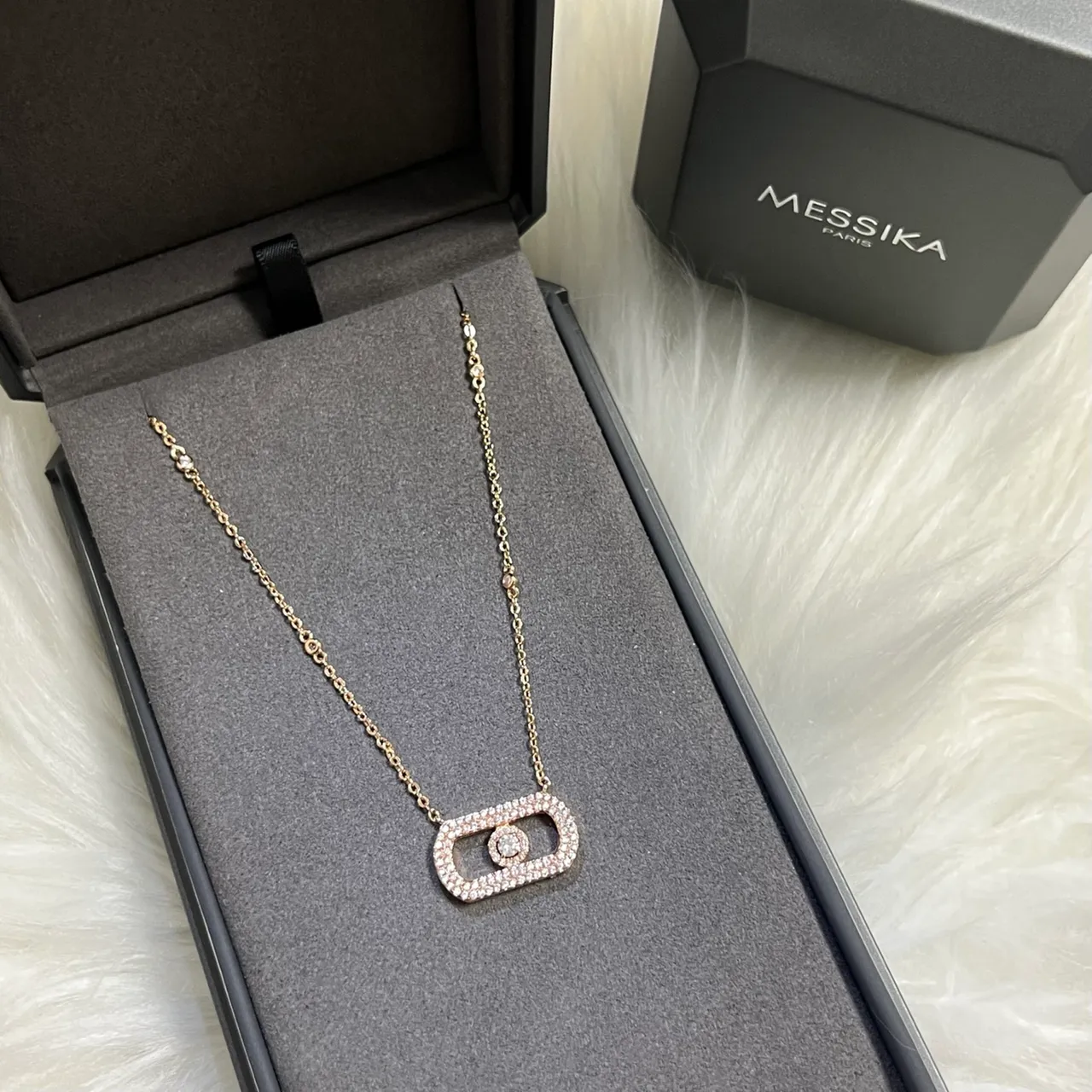 Messika Move Colar Retangular Pavé Diamante 2