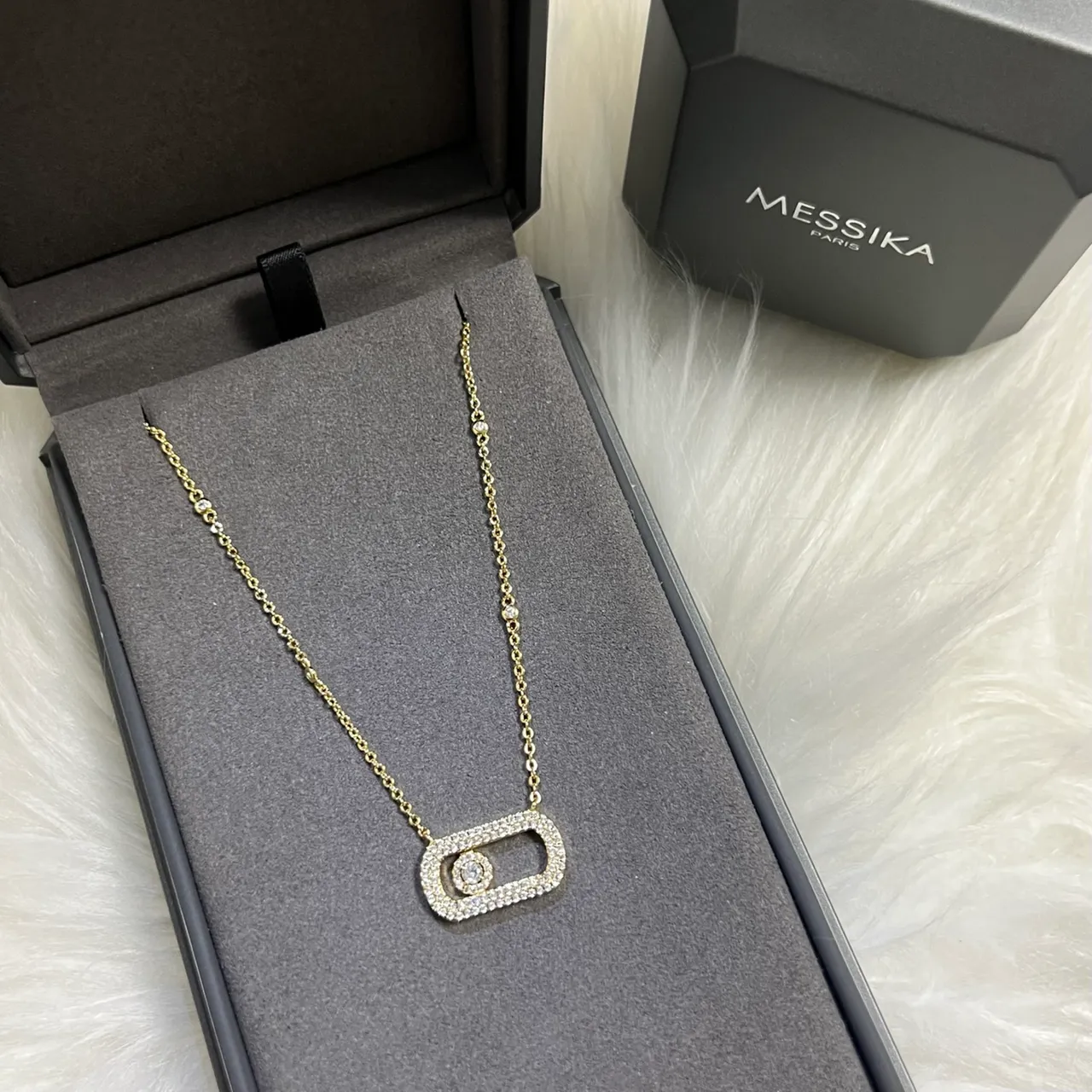 Messika Move Colar Retangular Pavé Diamante 3