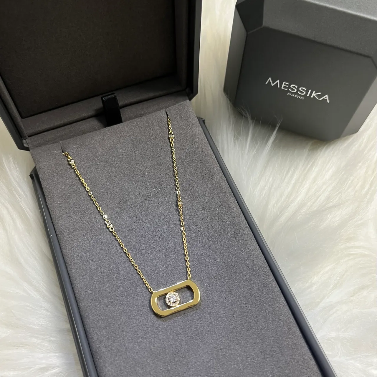 Messika Move Colar Retangular Pavé Diamante 6
