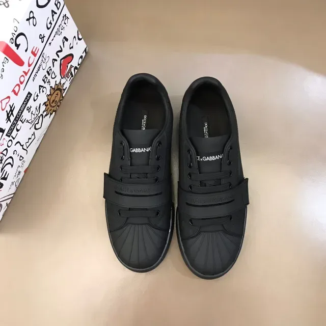 Monochrome Black Strap-Accented Low-Top Sneaker 9