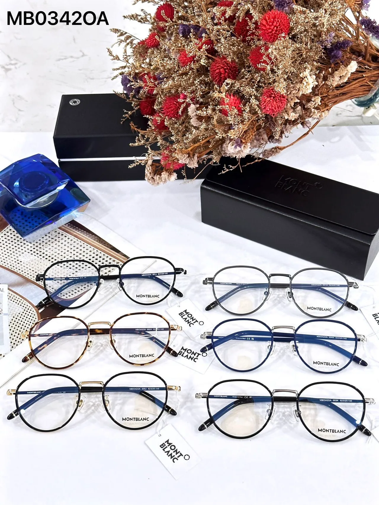 Montblanc نظارات بصرية دائرية رفيعة Gunmetal 3