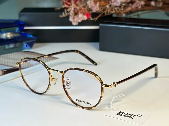 Montblanc نظارات بصرية دائرية رفيعة Gunmetal 9