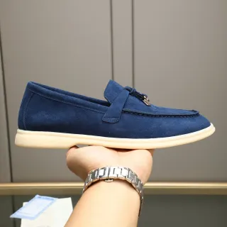 Loafer Navy Beige de Ante con Detalle de Correa de Borla
