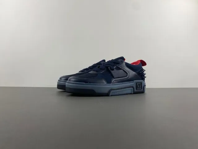 Navy Blue and Red Spiked Heel Lifestyle Sneaker 10