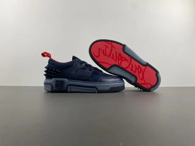 Navy Blue and Red Spiked Heel Lifestyle Sneaker 12