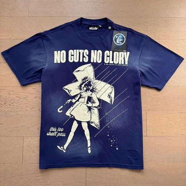 Navy Blue Oversized Graphic Print T-Shirt 8