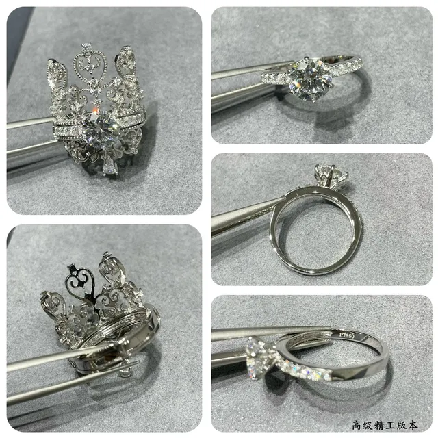 Ornate Crown Filigree Pavé Stone Ring 2