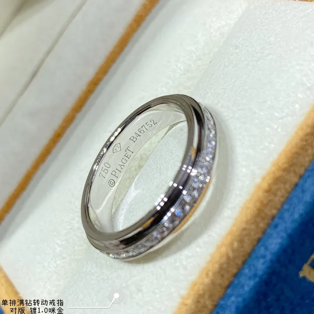 Anel Piaget Possession ouro prata dupla banda rotativa Pavé diamante 5