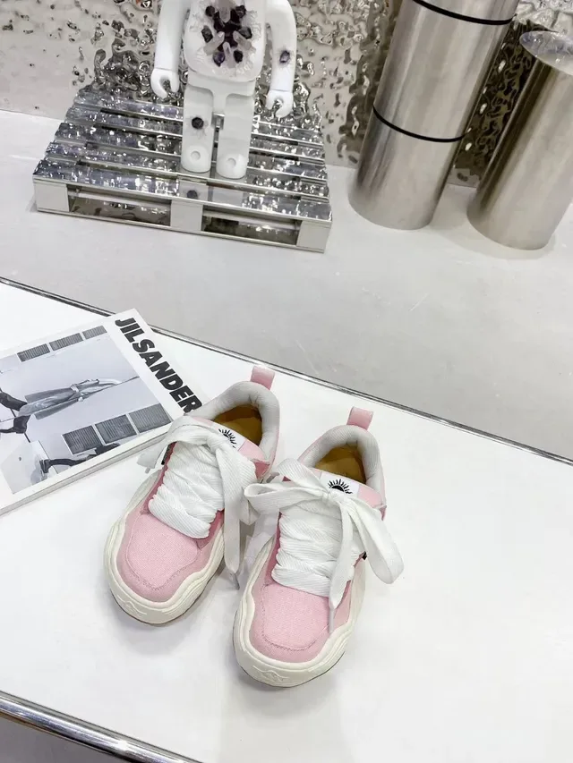 Pink and White Chunky Platform Sneaker 9