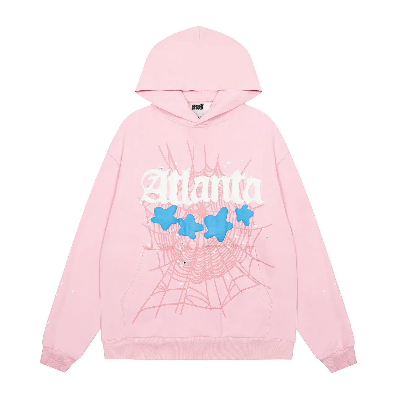 Pink Blue Graphic-Print Oversized Hoodie Tracksuit 2