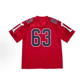 Red Navy Mesh Construction Numbered Back Jersey
