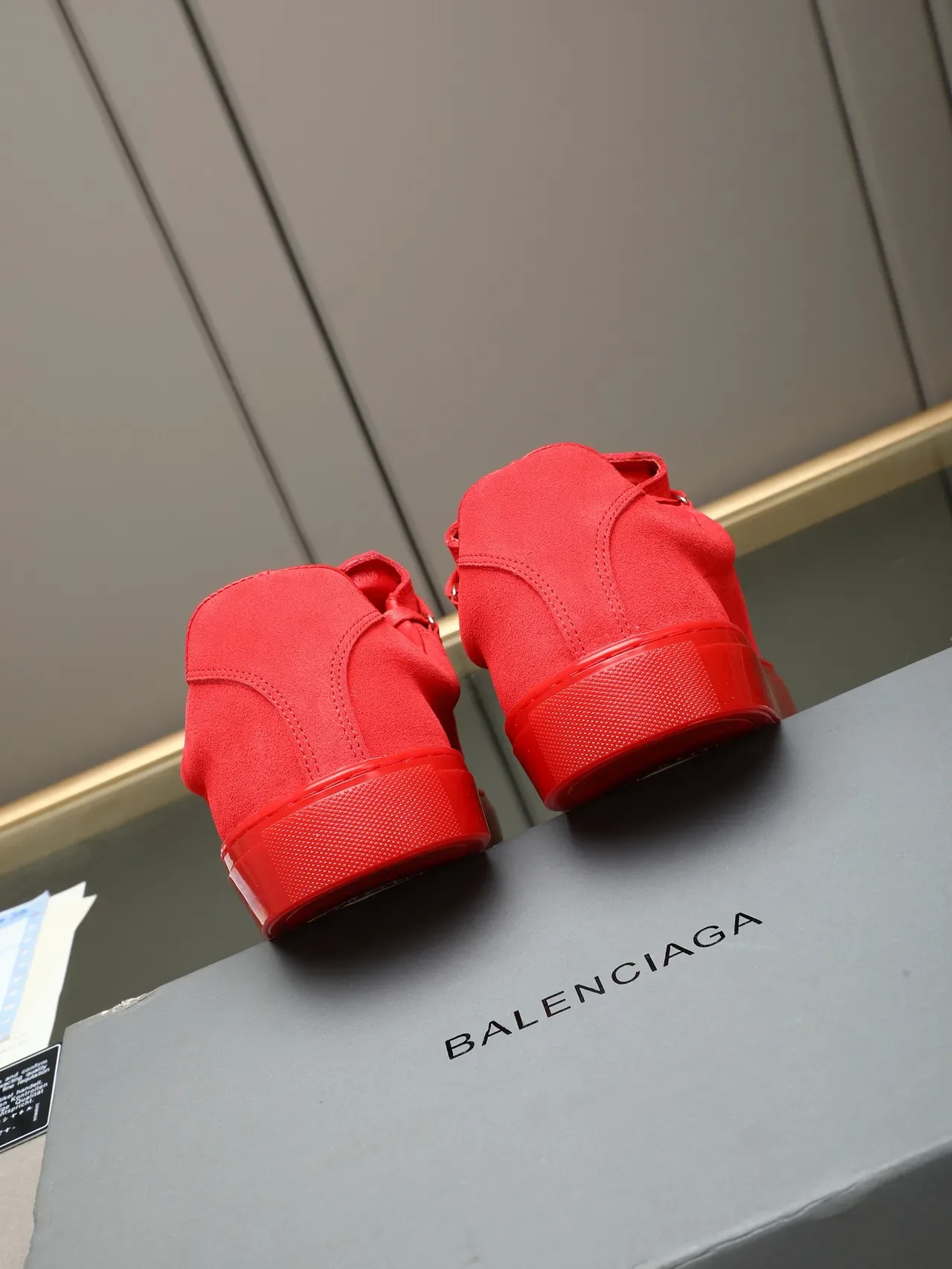 Red Suede Low-Top Lace-Up Sneaker 4