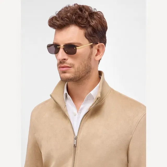 Rimless Rectangular Gold-Tone Sunglasses 9