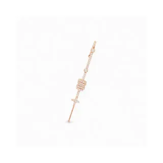 Brincos lineares de diamantes Pavé em fio enrolado de ouro rosa