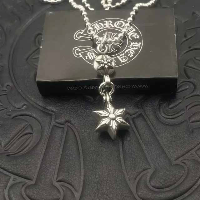 Silver Ball Chain Star Pendant Necklace 7