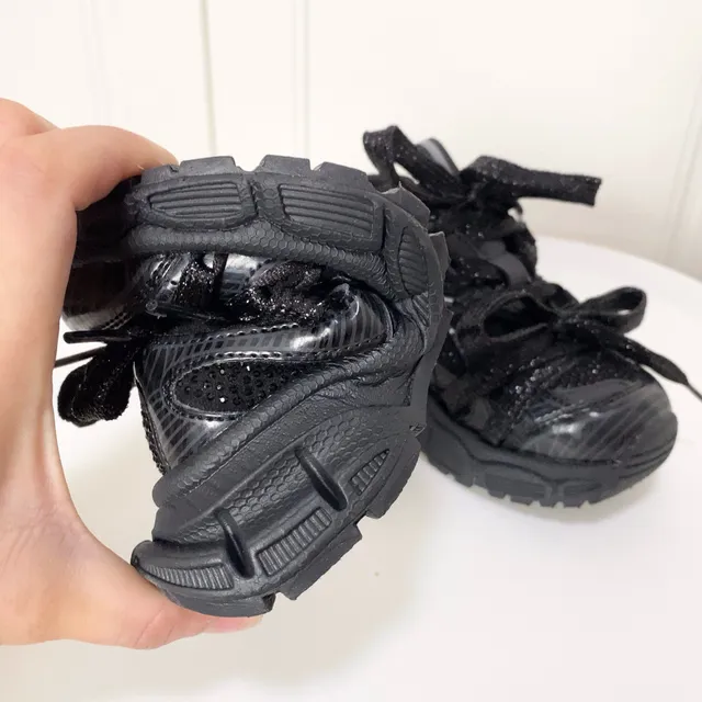 Silver Black Platform Sole Metallic Synthetic Overlays Chunky Sneakers 11