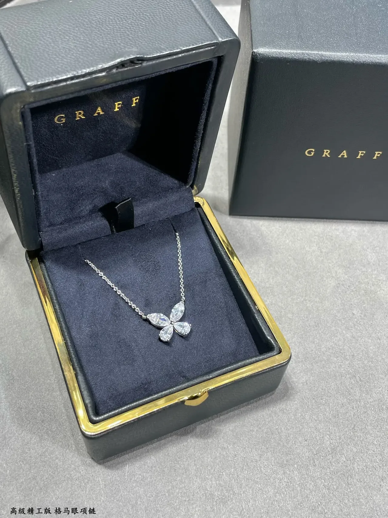 Silver Chain Marquise-Cut Stone Pendant Necklace 3