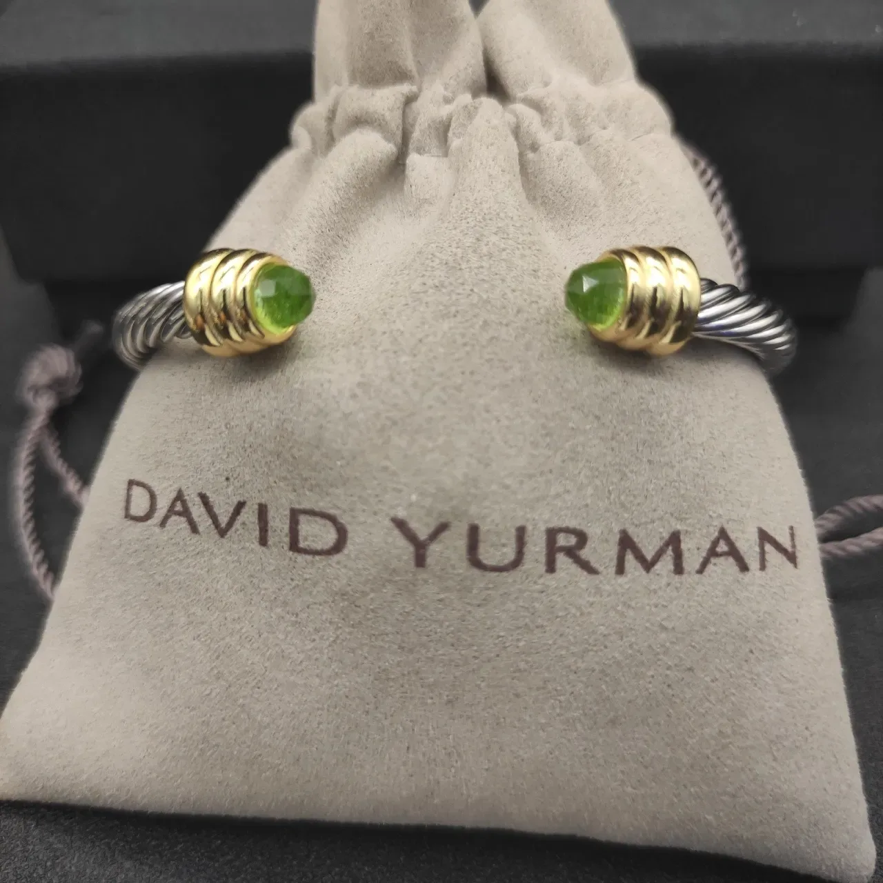 Silver Gold Twisted Cable Terminals Bracelet 2