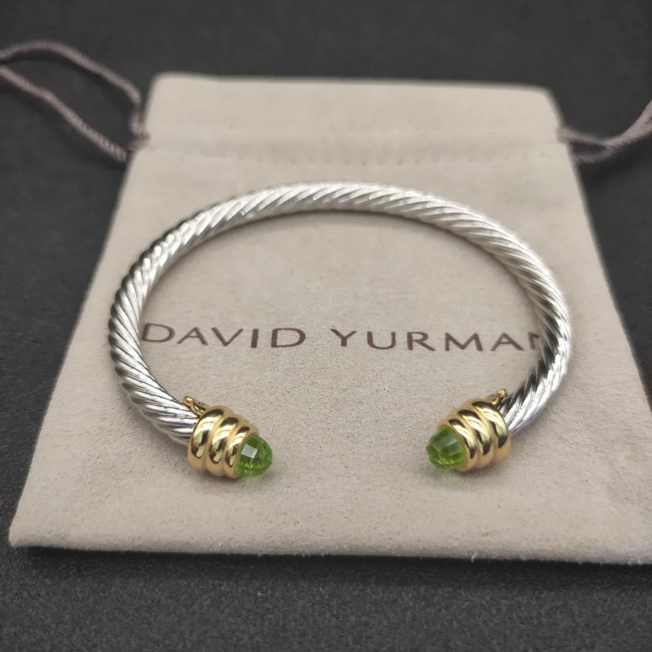 Silver Gold Twisted Cable Terminals Bracelet 5