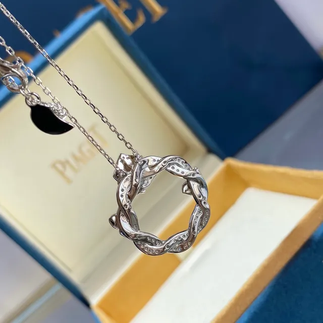Silver-Tone Floral Pavé Pendant Necklace 4