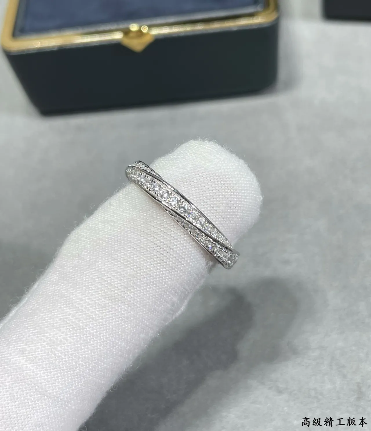 Silver-Toned Pavé Twisted Band Stackable Rings 2