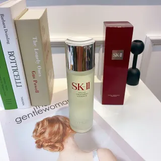 SK-II Facial Treatment Essence Beige Red Transparent Glass Bottle Chrome-Finished Cap Perfume