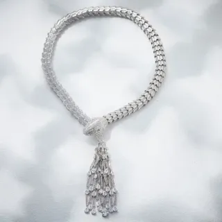 Collier Snake-Link Gem-Set avec Borla et Pendentif