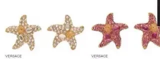 Star-Shaped Pave Crystal and Cabochon Stud Earrings 8