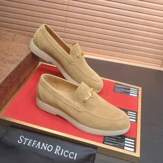 Stefano Ricci বেইজ গোল্ড সুয়েড উপরের হর্সবিট হার্ডওয়্যার লুফার