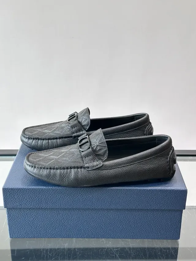 Textured Pebbled Leather Quilted Bit Strap Loafers 5