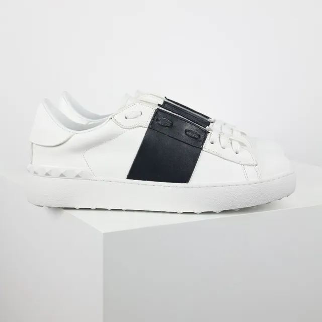 White and Black Strap Low-Top Lifestyle Sneaker 3