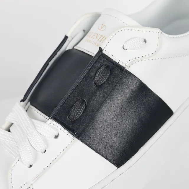 White and Black Strap Low-Top Lifestyle Sneaker 6