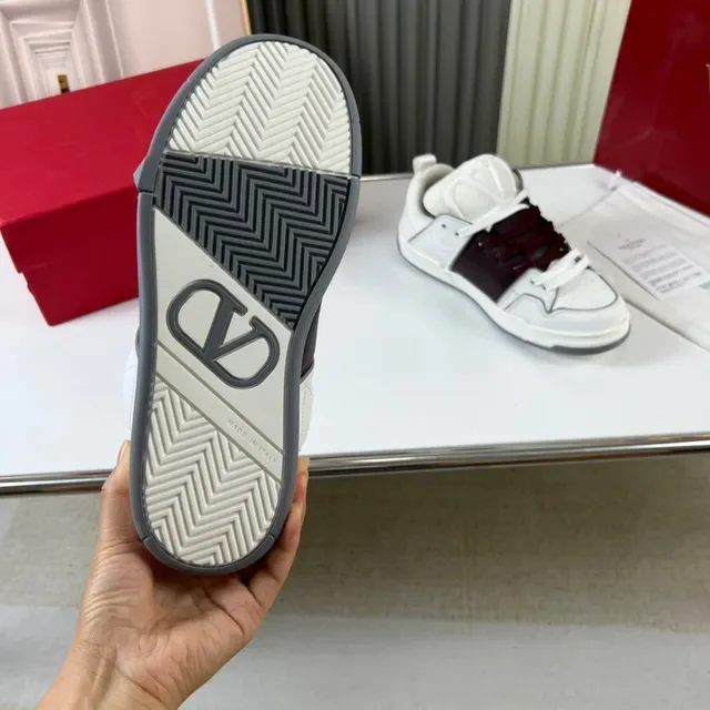 Sneakers Lifestyle Blanc et Bordeaux, Matériau Mixte, Low-Top 2