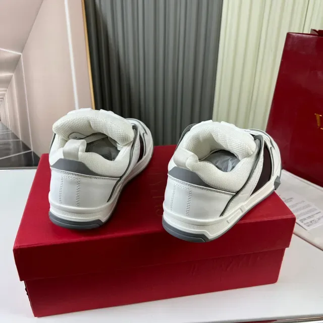 Sneakers Lifestyle Blanc et Bordeaux, Matériau Mixte, Low-Top 3